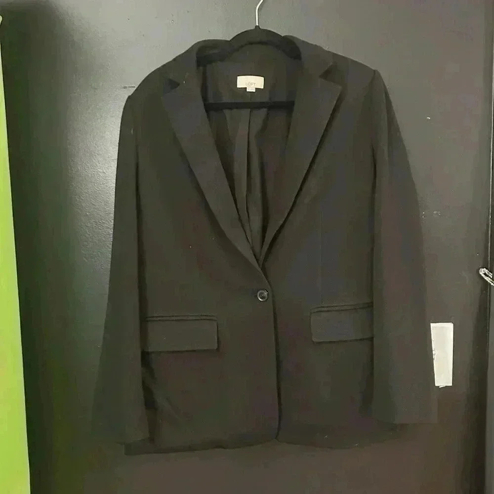 Woman’s Size 14 Loft Blazer Suit Jacket Plus Size Black Blazer Business